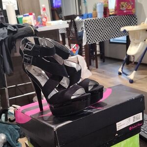 Michael Antonio Black Strappy Heels